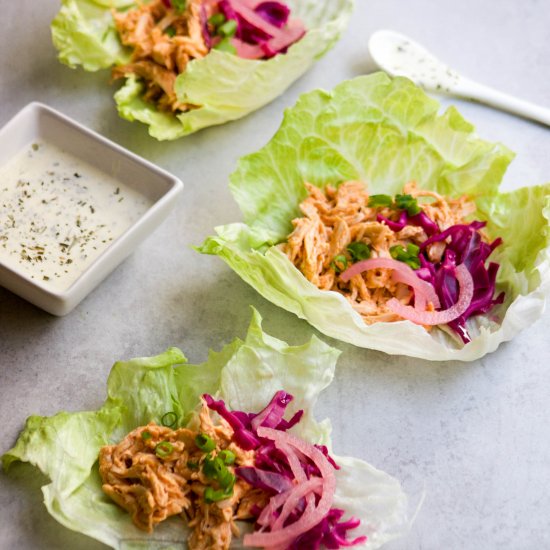 Buffalo Chicken Lettuce Cups