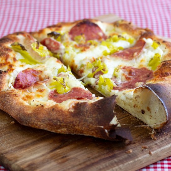 Salami and Peperoncini Pizza