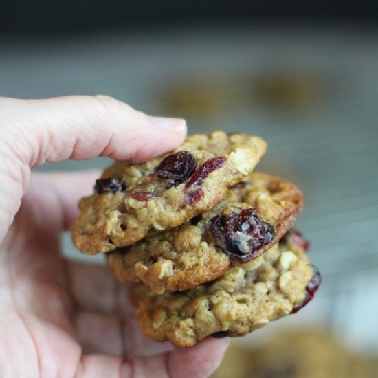 Mini Cranberry Oatmeal Cookies