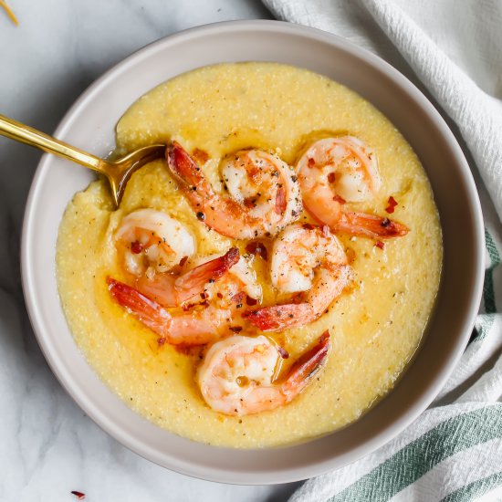 Brown Butter Shrimp & Cheesy Grits