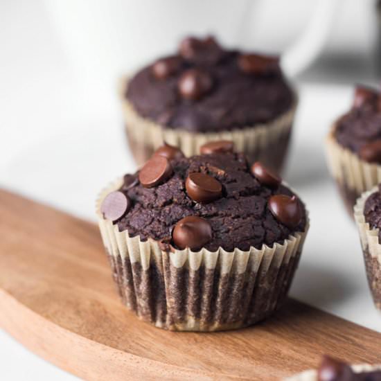 Vegan Chocolate Zucchini Muffins