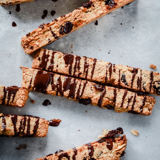 Chocolate Almond Biscotti Cookies