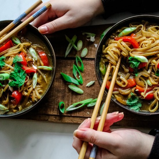 Spicy curry noodle soup