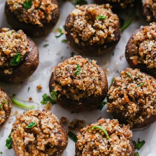 Classic Vegan Stuffed Mushrooms