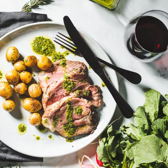 Herb Crusted Sous Vide Leg of Lamb