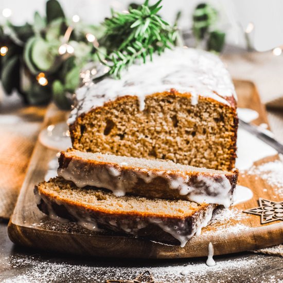 Gingerbread Cake with Eggnog Glaze