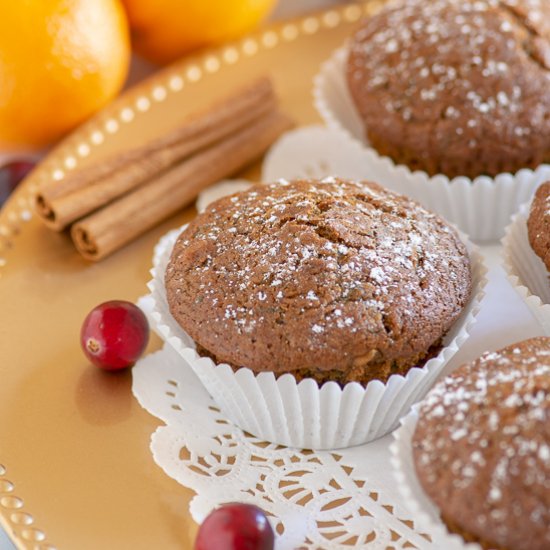 Cranberry Quinoa Zucchini Muffins