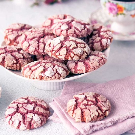 Ruby Chocolate Crackle Cookies