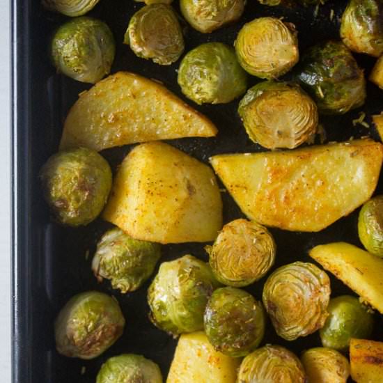 Roasted Brussels Sprouts Potatoes