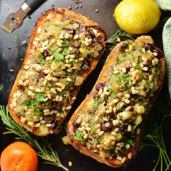 Quinoa Stuffed Squash + Chestnuts