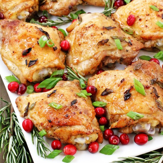 Rosemary Cranberry Baked Chicken Thighs