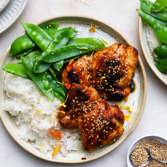 Sriracha Sticky Chicken Thighs