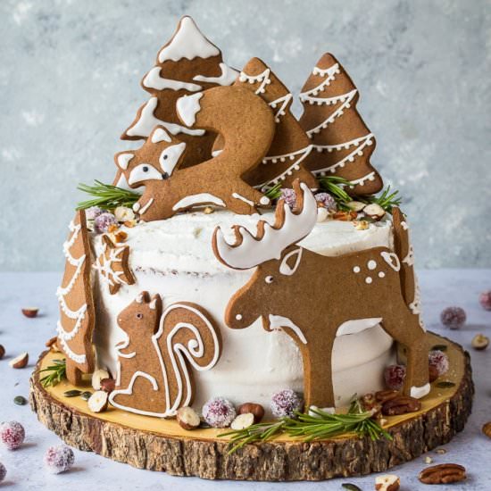 Woodland Animal Ginger Cake (Vegan)