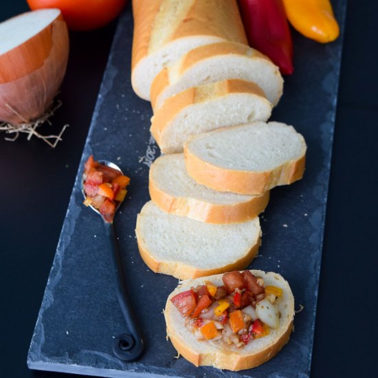 Bruschetta with Mini Peppers