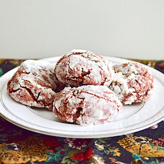 Red Velvet Crinkle Cookies