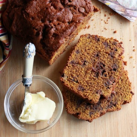 Pumpkin Chocolate Chip Bread