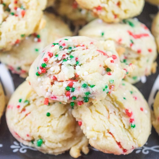 Christmas Sprinkle Pudding Cookies