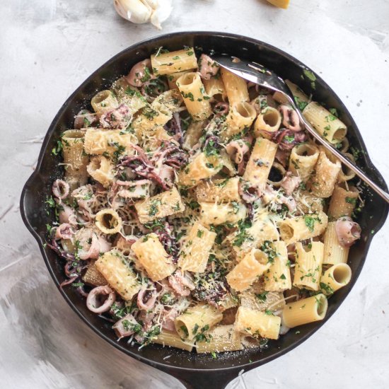 Skillet Rigatoni Octopus Pasta