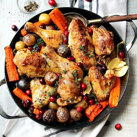 Skillet Cranberry Chicken & Veggies