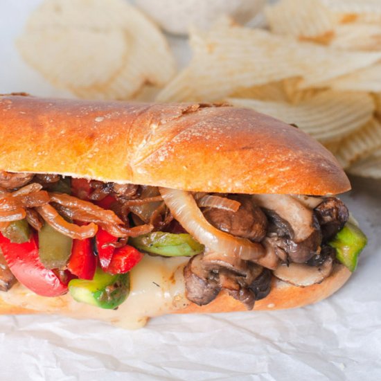 Vegetarian Mushroom Cheesesteak