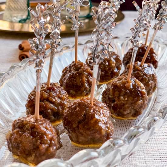 Glazed Gingerbread Meatballs