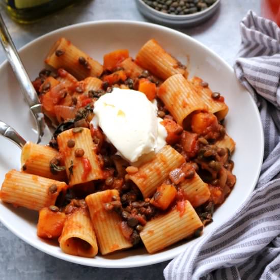 Butternut Squash + Lentil Bolognese