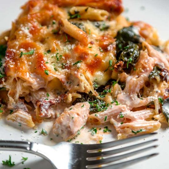 Tuscan Chicken Pasta Bake