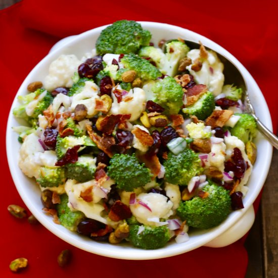 Broccoli Cauliflower Salad