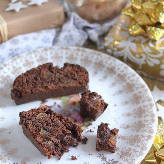 Vegan chocolate ginger biscotti