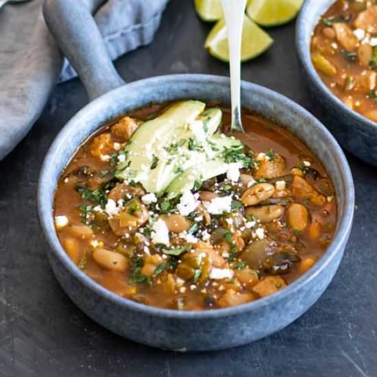 Poblano-Tomatillo Chili with Pork