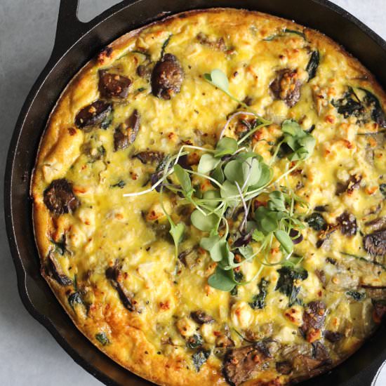 Spinach, Mushroom, Artichoke Quiche