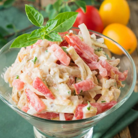 Salad with Fried Eggplants