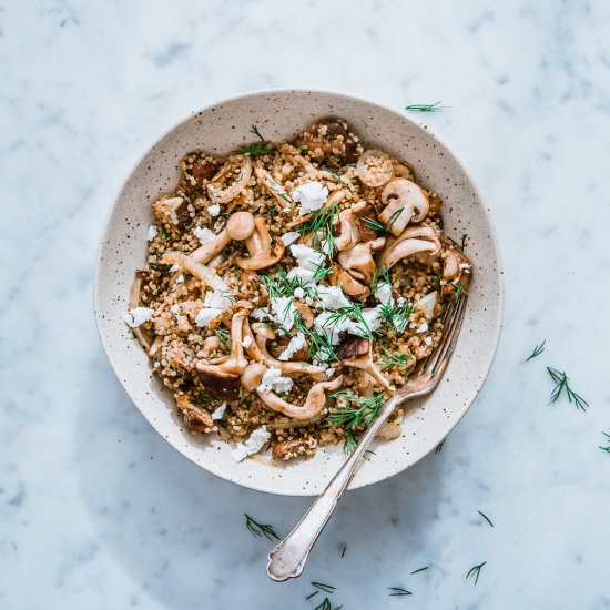 Ottolenghi’s bulgur with mushrooms