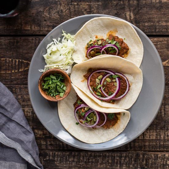 Slow Cooker Mole Chicken Tacos