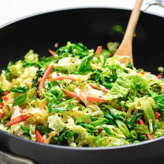 Chinese Shredded Cabbage Stir-Fry