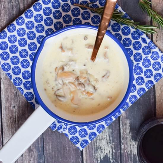 Lactose-free mushroom cream sauce