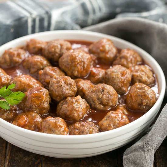 Apricot Glazed Cocktail Meatballs