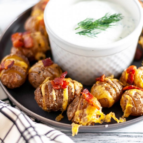 Loaded Mini Hasselback Potatoes