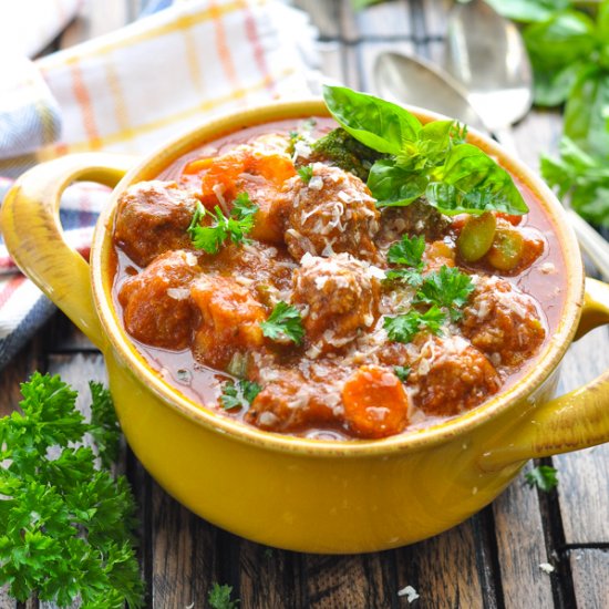 Slow Cooker Italian Meatball Stew