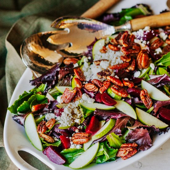 Apple Beet Salad w/ Candied Pecans