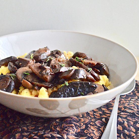 Red Wine Mushrooms with Polenta