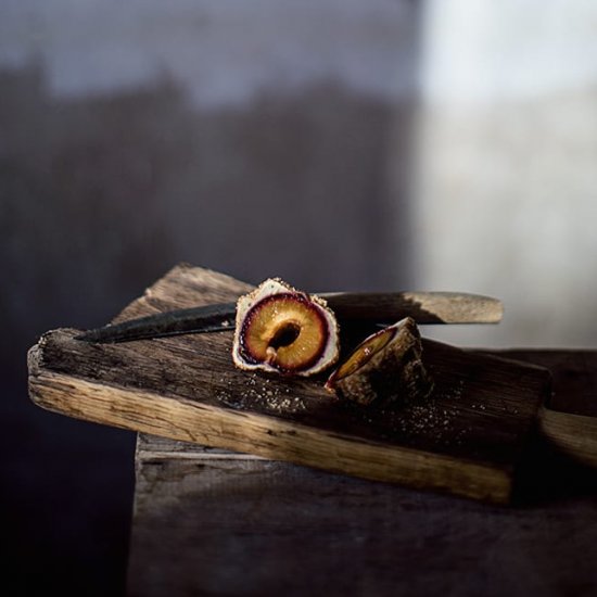 Plum fritters coated in cinnamon