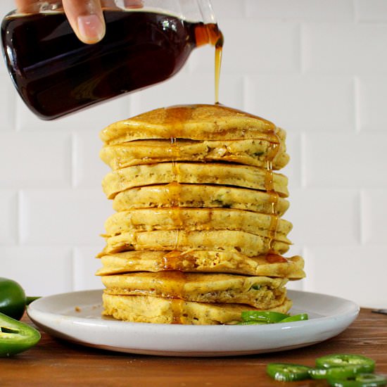 Vegan Jalapeno Cornbread Pancakes