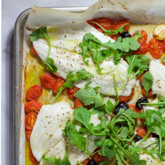 Sheet pan flounder