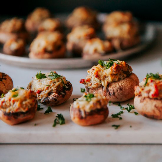 Sausage & Cheese Stuffed Mushrooms