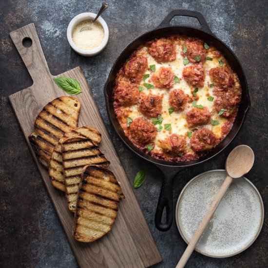 Baked Chicken Parmesan Meatballs