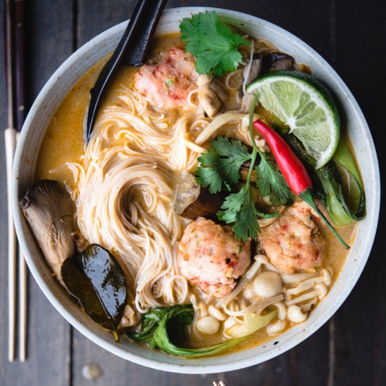 Easy Thai Red Curry Noodle Soup