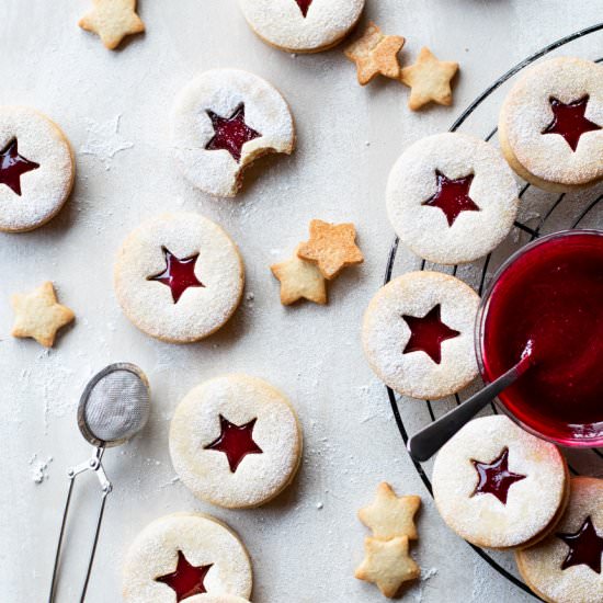 Christmas Linzer Cookies