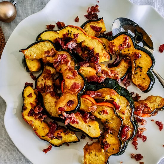 ACORN SQUASH WITH MAPLE AND BACON