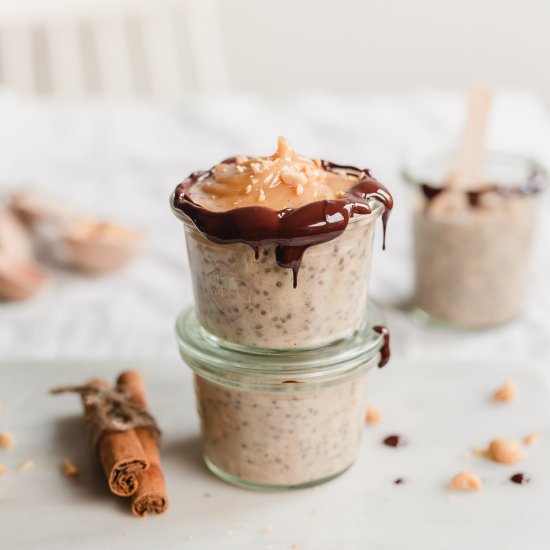 Gingerbread Snickers Overnight Oats